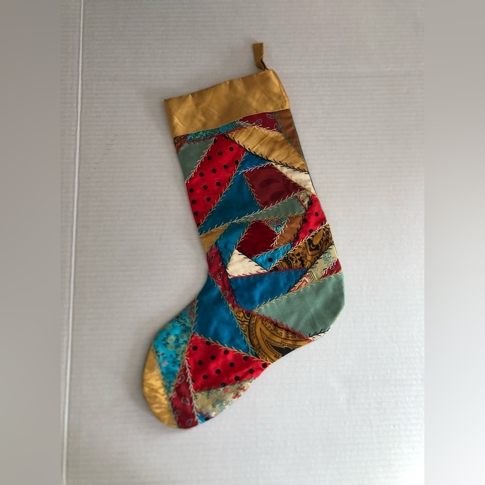 Hand Made Patchwork Holiday Stocking - Picture 5 of 10